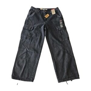 NWT Women's Levi's '94 Baggy Cargos Charcoal Drawstring Ankle Utility Pants 31